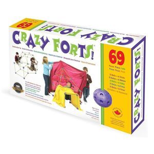Crazy Forts! 69 Piece Buildable Indoor/Outdoor Play Fort Playset, DIY